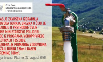 Završena izgradnja vodovoda Gornja Brezna