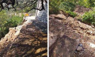 Bar: Nevrijeme urušilo potporni zid pored crkve Svetog Nikole u Zupcima