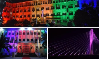 Osvjetljavanjem institucija i objekata dali podršku Montenegro Prajdu i LGBTIQ osobama
