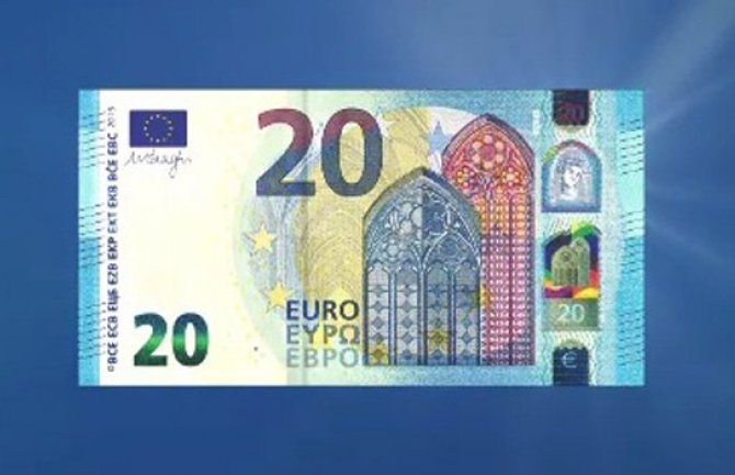 Novčanice od 20 eura biće izmijenjene od 2021.