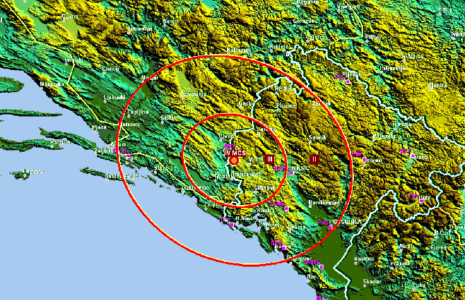 Zemljotres kod Bileće, osjetio se i u Crnoj Gori