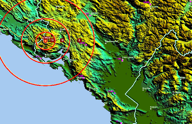 Slabiji zemljotres jutros kod Herceg Novog