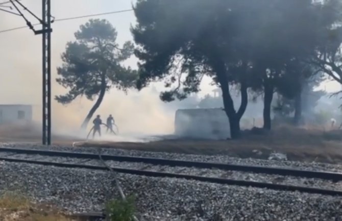 Požar u naselju Zlatica u Podgorici, gori trava i nisko rastinje