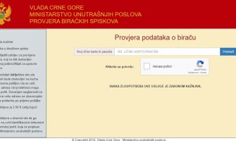Uvid u birački spisak preko sajta ili lično na šalterima filijala u Mojkovcu, Petnjici i na Cetinju