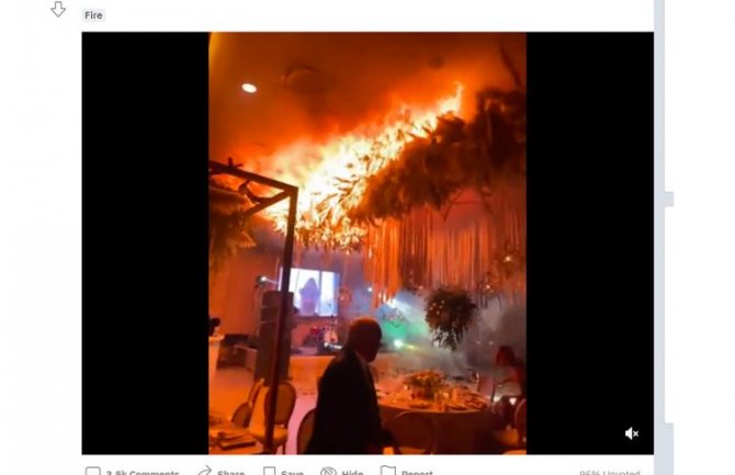 Prskalice izazvale požar na vjenčanju