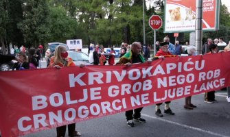 Protest ispred Vlade: Ljude u vlasti okupila mržnja prema Crnoj Gori, ovoj Vladi brojimo posljednje dane 