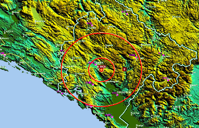 Zemljotres kod Nikšića