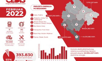 Februarska potrošnja struje 12% niža od januarske