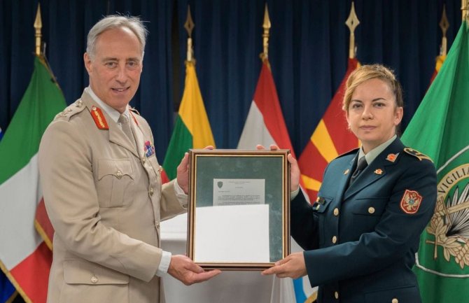 MO: Majorici Sanji Pejović dodijeljenja „SACEUR Recognition Award“