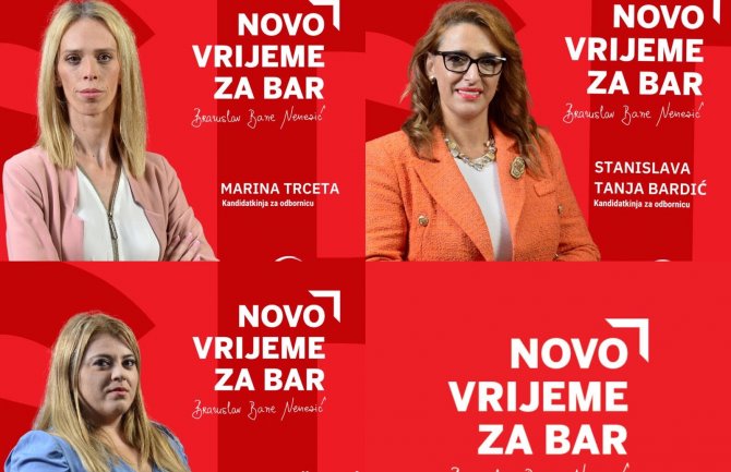 Bardić, Ramčilović i Trceta – Uspješne žene na listi “Novo vrijeme za Bar”
