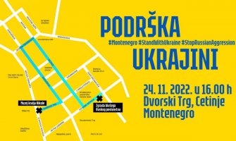 Sjutra šetnja za Ukrajinu na Cetinju