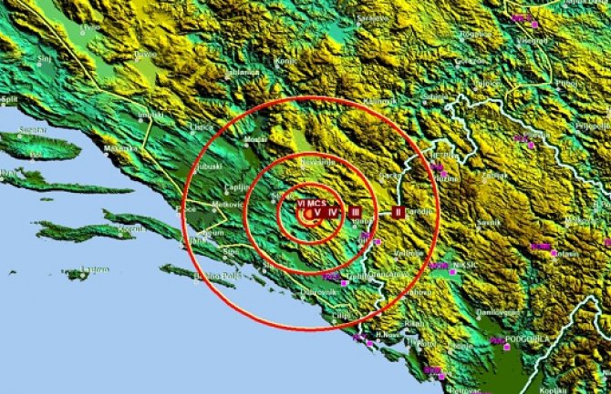 Slabiji zemljoters kod Stolca, osjetio se i u Crnoj Gori