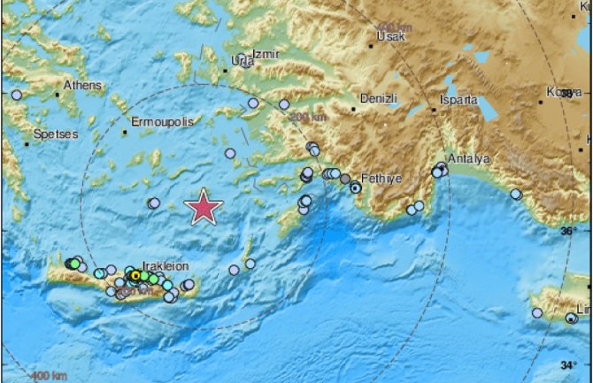 Snažan zemljotres registrovan u Egejskom moru