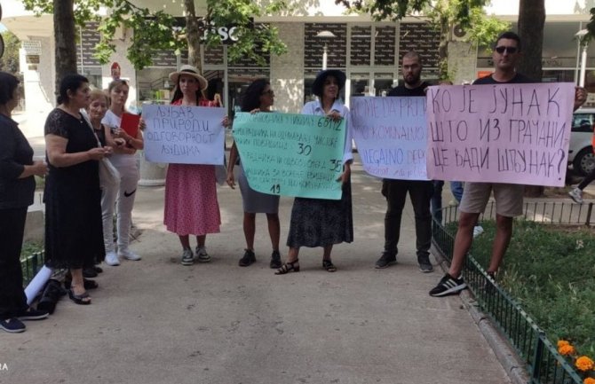 “Imamo pravo da bude čisto”: Građani protestovali u odbranu rijeke Gračanice ispred Opštine Nikšić