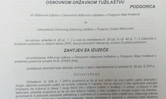 Lekić: Zahtjev za izuzeće Knežević podnijet 9. juna