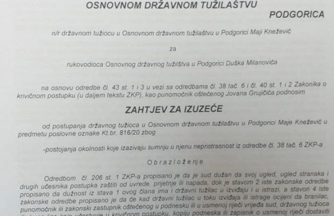 Lekić: Zahtjev za izuzeće Knežević podnijet 9. juna