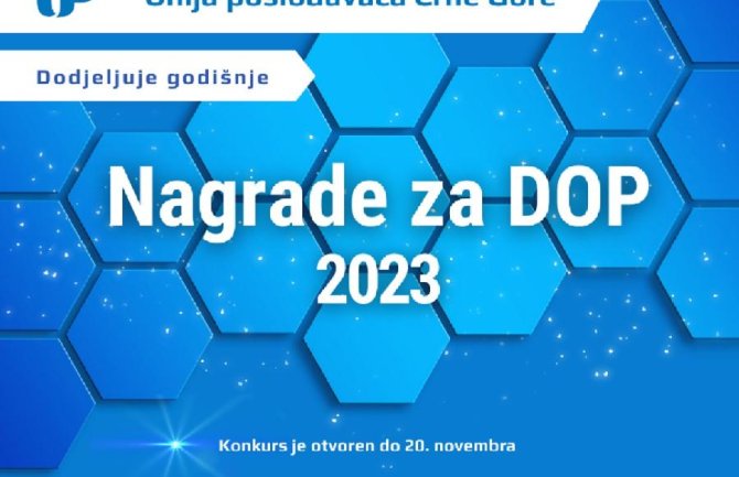 Raspisan konkurs za dodjelu UPCG nagrada za DOP 2023