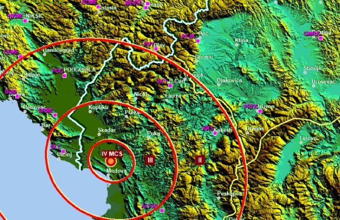 Zemljotres jačine 2.7 stepeni kod Očinića