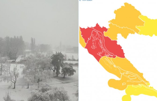 Hrvatsku pogodilo nevrijeme: Snijeg okovao sjever zemlje, upaljen crveni meteo alarm