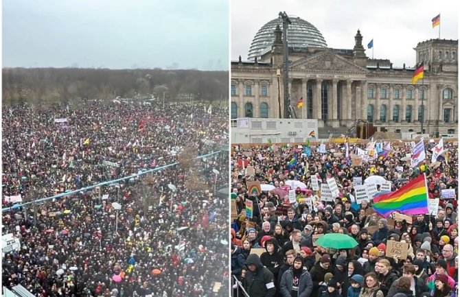 Masovni protesti u Berlinu: Više od 150.000 ljudi ustalo protiv desnog ekstremizma