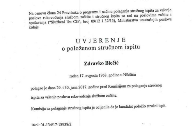 Glavni grad o tvrdnjama kluba odbornika DPS-a o imenovanju Blečića: Pokušaj maskiranja postupaka prethodnog komandira