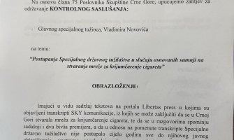 DPS, SD i URA predali zahtjev: Traže kontrolno saslušanje Novovića