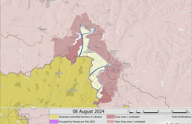 Nezavisna analiza: Ukrajinci napredovali 10 kilometara u Rusiju, probili dvije ruske linije